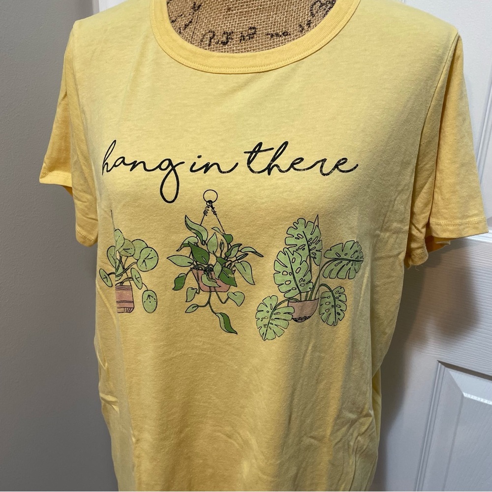 Zoe + Liv Yellow "Hang in There" Plant Graphic Tee
